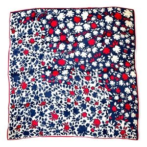 Vintage Floral Red White Blue Scarf